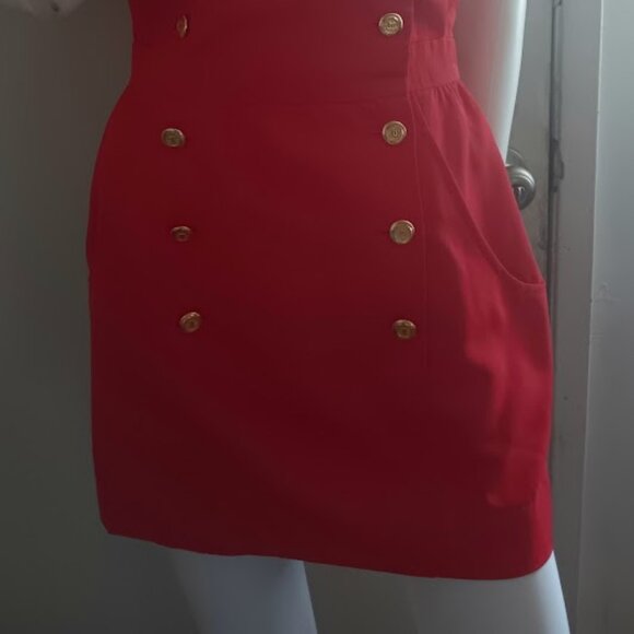 CHANEL BOUTIQUE RED WOOL MINI DRESS MADE IN FRANCE SIZE US 4 - Picture 2 of 13